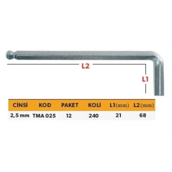 ELTOS PROFESYONEL TEK ALYAN KISA TİP MİSKET 2,5 MM