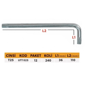 ELTOS PROFESYONEL TEK ALYAN UZUN TİP - TORX 25 MM