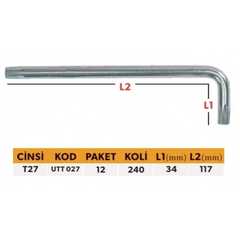 ELTOS PROFESYONEL TEK ALYAN UZUN TİP - TORX 27 MM