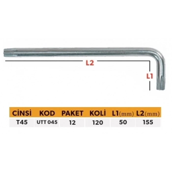 ELTOS PROFESYONEL TEK ALYAN UZUN TİP - TORX 45 MM
