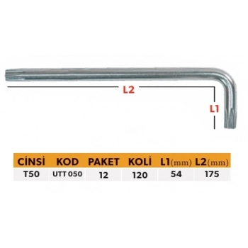 ELTOS PROFESYONEL TEK ALYAN UZUN TİP - TORX 50 MM