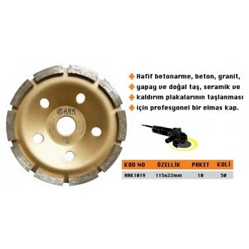 ARK ELMASLI TAŞLAMA SİLME DİSKİ 115*22 TEK SIRA