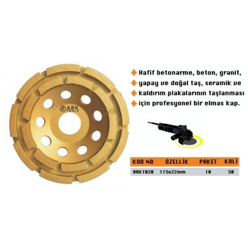 ARK ELMASLI TAŞLAMA SİLME DİSKİ 115*22 ÇİFT SIRA