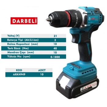 ARK ŞARJLI MATKAP DARBELİ 21V.