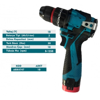 ARK ŞARJLI MATKAP 18V.