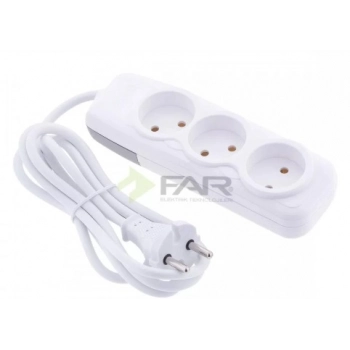 FAR 3 LÜ TOPRAKSIZ GRUP PRİZ LARA 5 MT. F-284C