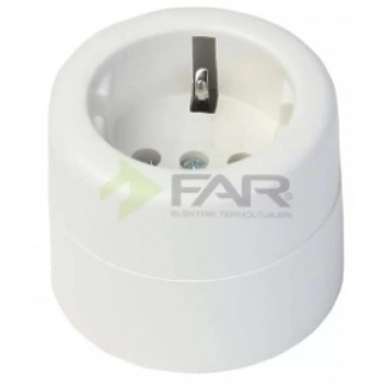 FAR SIVA ÜSTÜ TOPRAKLI PRİZ YUVARLAK F-129