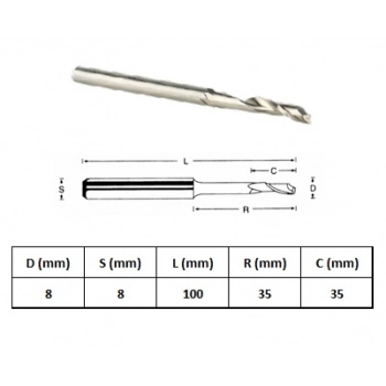GFB 8x8-100mm ALÜMİNYUM FREZEKALIN ORTA