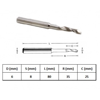 GFB 6x8-80mm ALÜMİNYUM FREZE