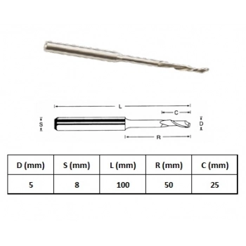 GFB 5x8-100mm ALÜMİNYUM FREZE( AZ UZUN )