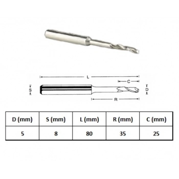 GFB 5x8-80mm ALÜMİNYUM FREZENORMAL
