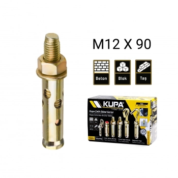 KUPA GÖMLEKLİ ÇELİK DÜBEL  M12 X 90 MM  (320)