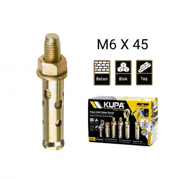 KUPA GÖMLEKLİ ÇELİK DÜBEL  M6 X 45 MM  (2400)