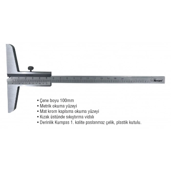 MERCURE MEKANİK DERİNLİK KUMPASI 150x0.02mm.PROF.