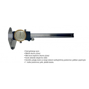 MERCURE SAATLİ KUMPAS 150x0.02mm.PROF.