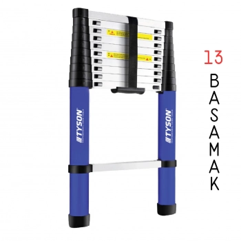 TYSON ALÜMİNYUM TELESKOPİK MERDİVEN ( 380 CM - 13 BASAMAK )