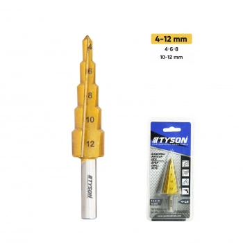 TYSON KADEMELİ MATKAP UCU  4 - 12 MM  (200)