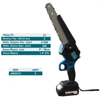 ARK ŞARJLI TESTERE 8