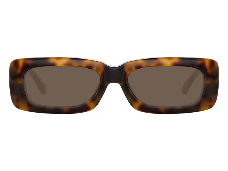 Linda Farrow The Attico Marfa T-Shell/Yellow Gold-Brown Lens