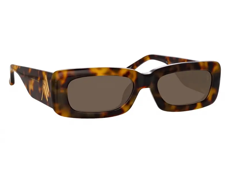 Linda Farrow The Attico Marfa T-Shell/Yellow Gold-Brown Lens