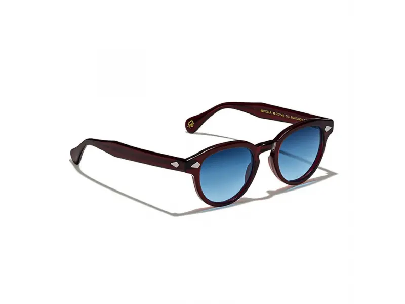Moscot Maydela Sun 46 Burgundy Denim Blue Lns