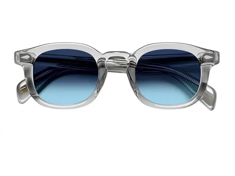 Moscot Mekler Sun 49 Light Grey Denim Blue