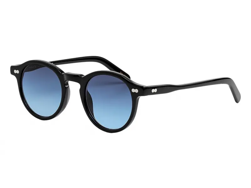 Moscot Miltzen Base 2 Sun 46 Black Denim Blue Lenses