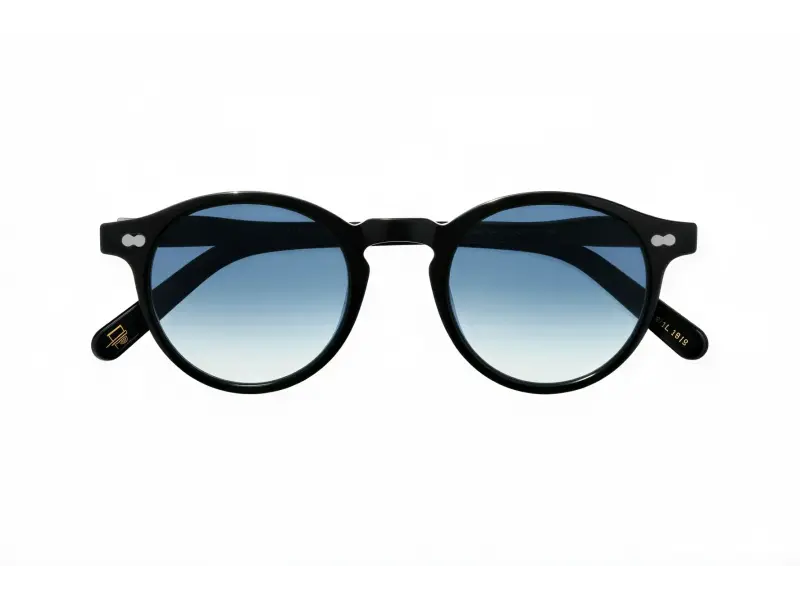Moscot Miltzen Base 2 Sun Black 49 Denim Blue Lens