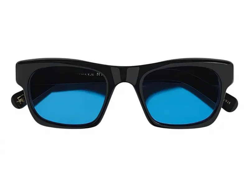 Moscot Nudnik Sun 50 Black Celebrity Blue Lens