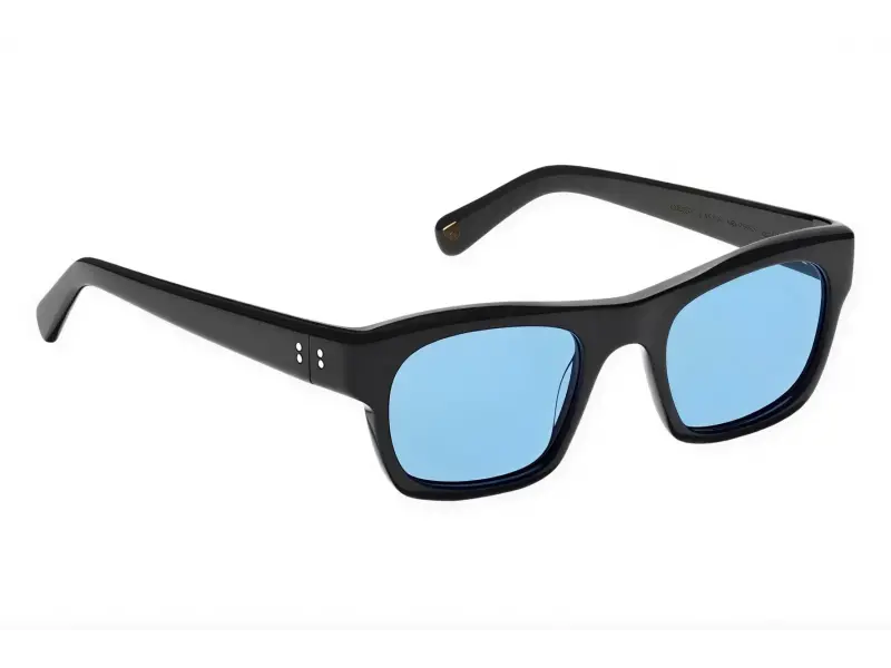 Moscot Nudnik Sun 50 Black Celebrity Blue Lens