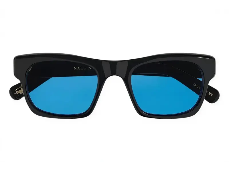 Moscot Nudnik Sun 50 Black Celebrity Blue Lens