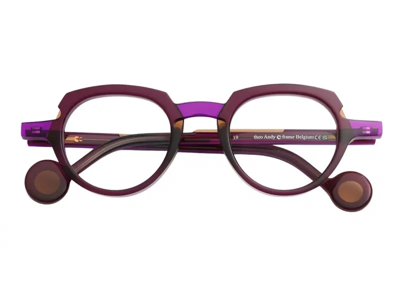 Theo Andy 019 Fluo Purple + Transparent Brown