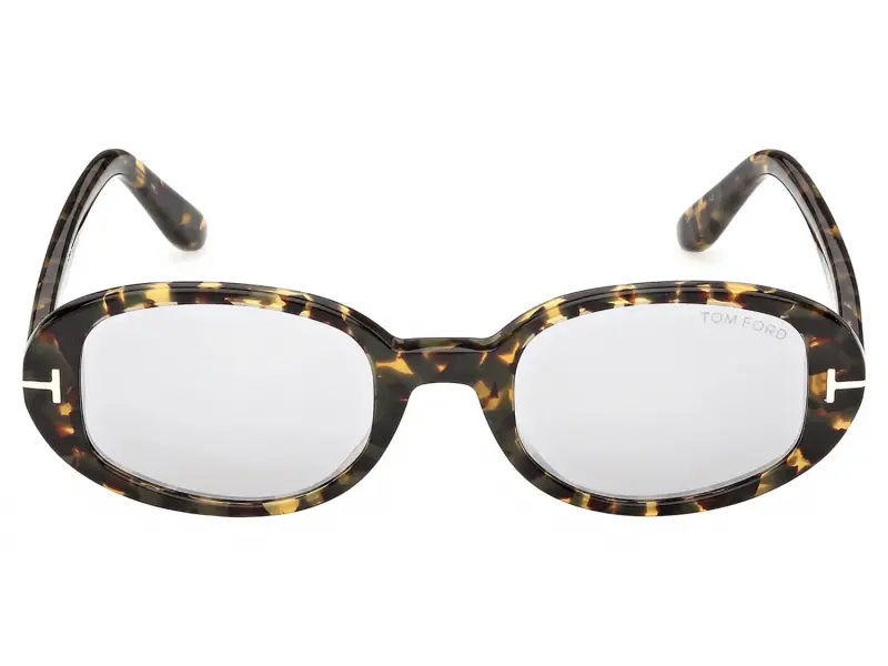 Tom Ford FT1364 55C 49 Renkli Havana Füme Aynalı Unisex Güneş Gözlüğü