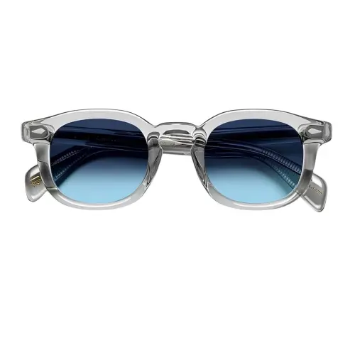 Moscot Mekler Sun 49 Light Grey Denim Blue