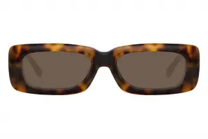 Linda Farrow The Attico Marfa T-Shell/Yellow Gold-Brown Lens