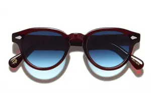 Moscot Maydela Sun 46 Burgundy Denim Blue Lns