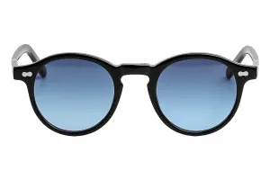 Moscot Miltzen Base 2 Sun 46 Black Denim Blue Lenses