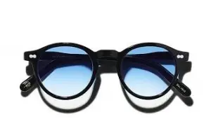 Moscot Miltzen Base 2 Sun Black 49 Denim Blue Lens