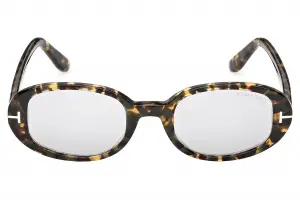 Tom Ford FT1364 55C 49 Renkli Havana Füme Aynalı Unisex Güneş Gözlüğü