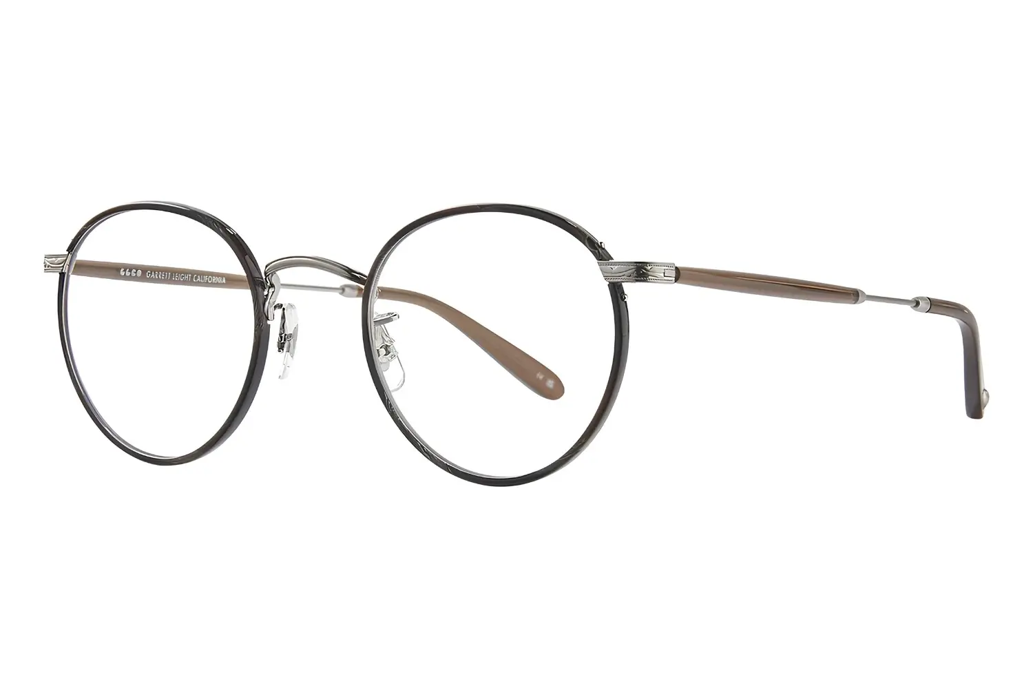 Garrett Leight GLCO Wilson 46 Dark Wave Rock-Brushed Silver Hazel
