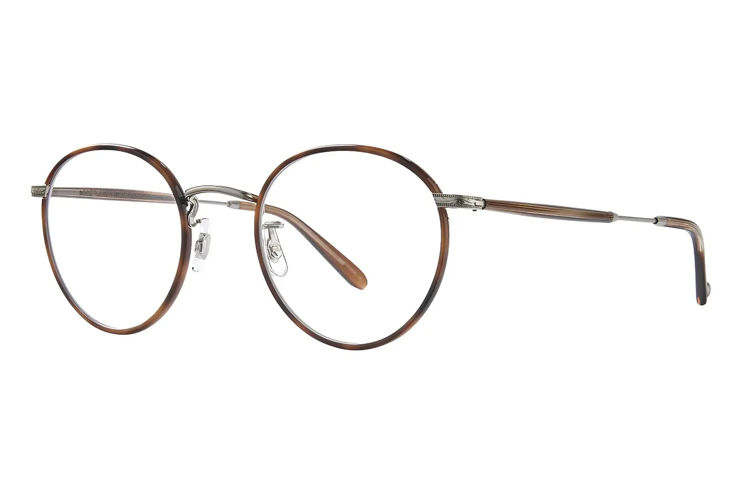 Garrett Leight GLCO Wilson 46 Honeycomb Tortoise-Pewter Khaki Tortoise
