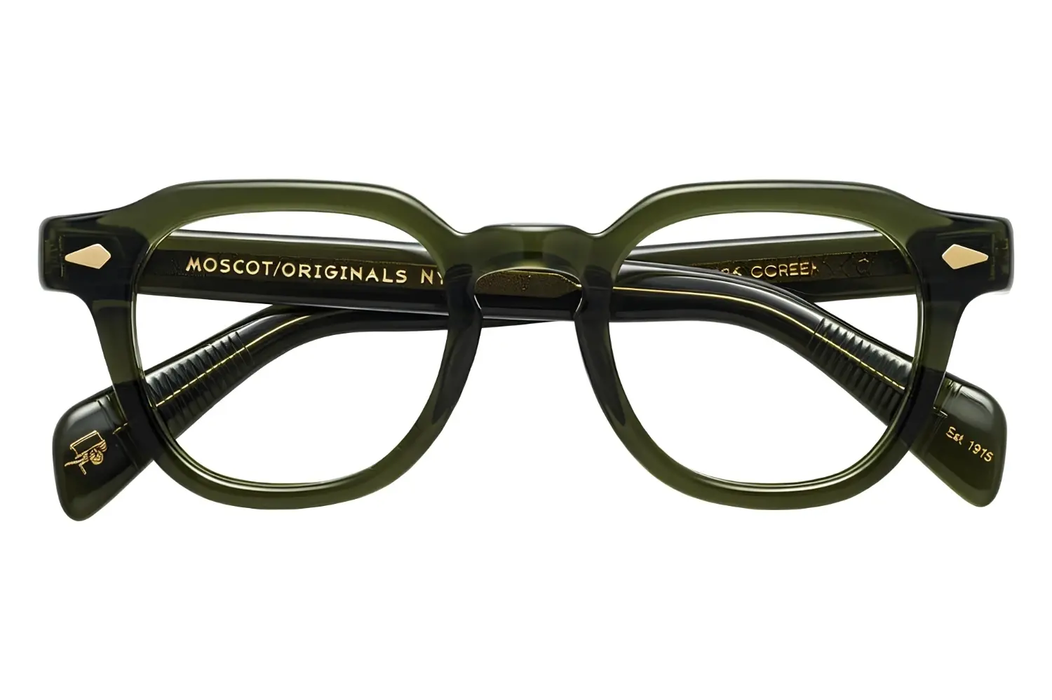 Moscot Dolt Sun 46 Dark Green Forest Wood