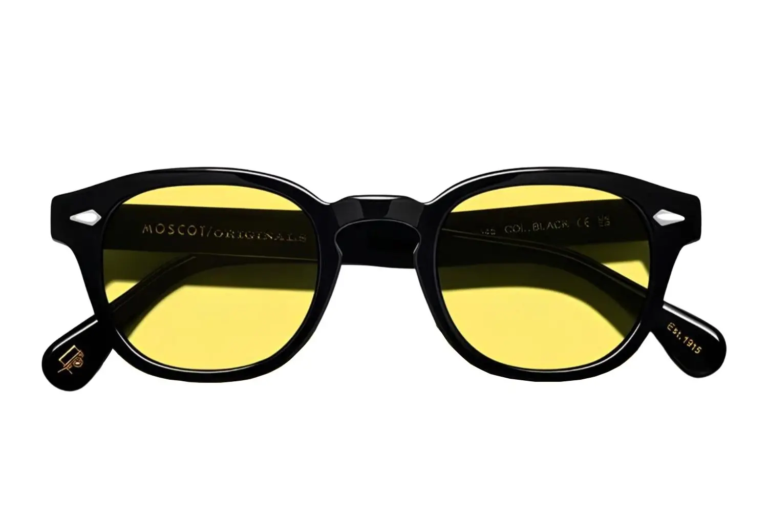 Moscot Lemtosh Base 2 Sun 49 Black Mellow Yellow