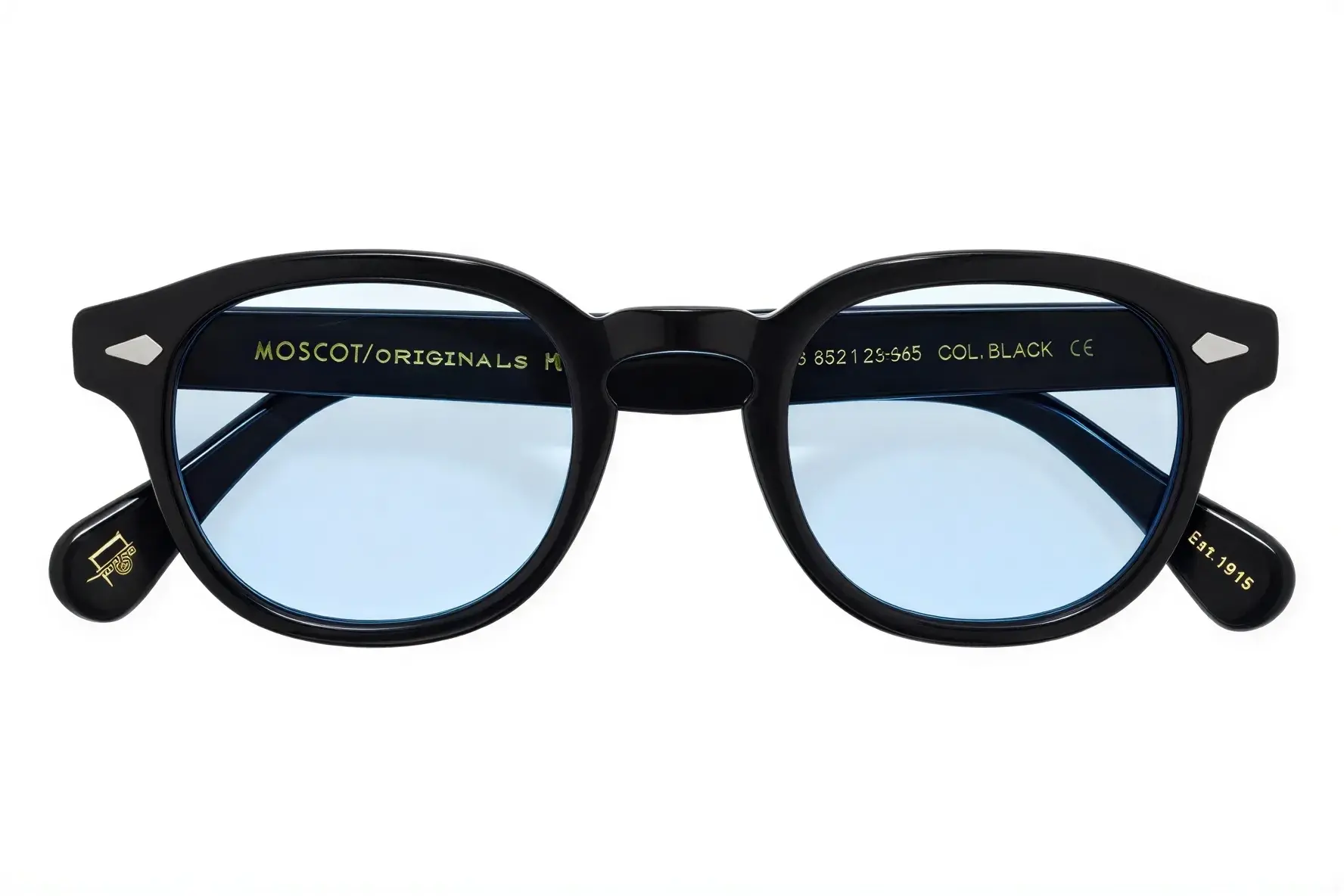 Moscot Lemtosh Base 2 Sun Black 46 Bel Air Blue Lens