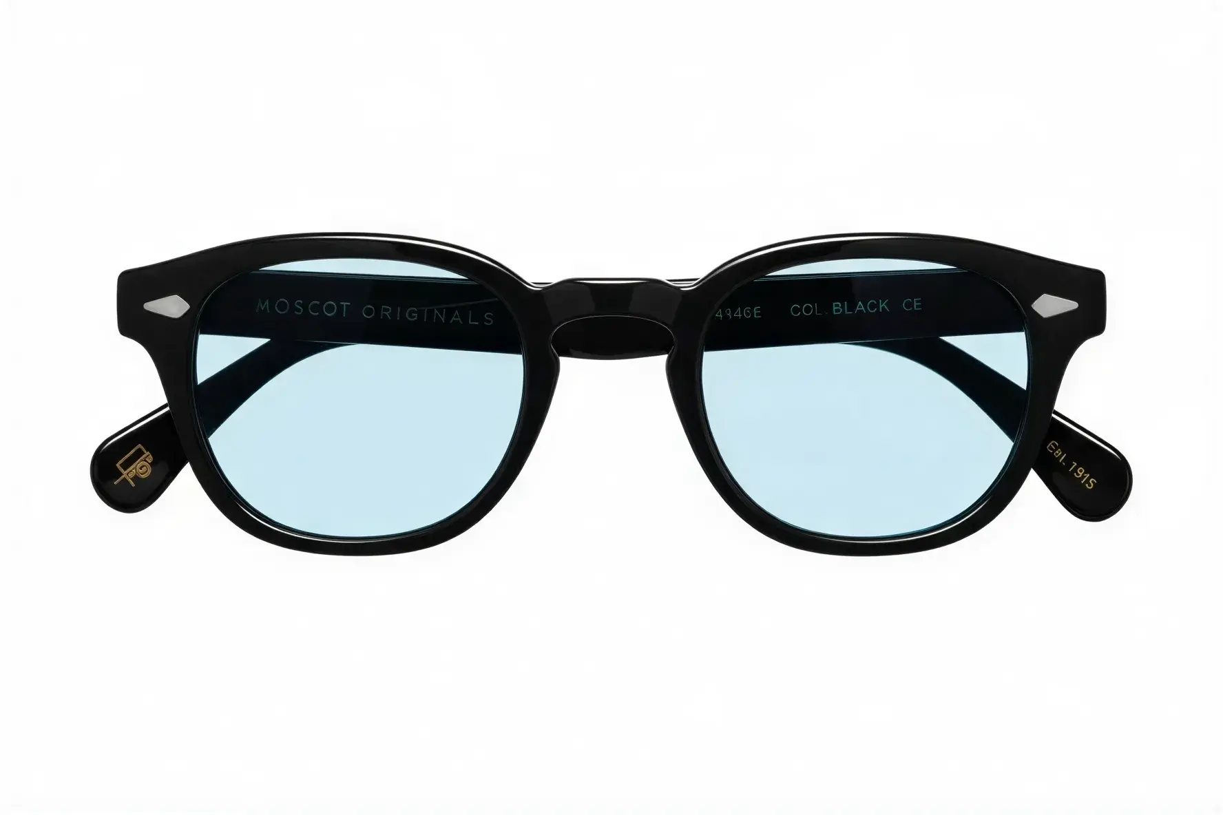 Moscot Lemtosh Base 2 Sun Black 49 Bel Air Blue Lens