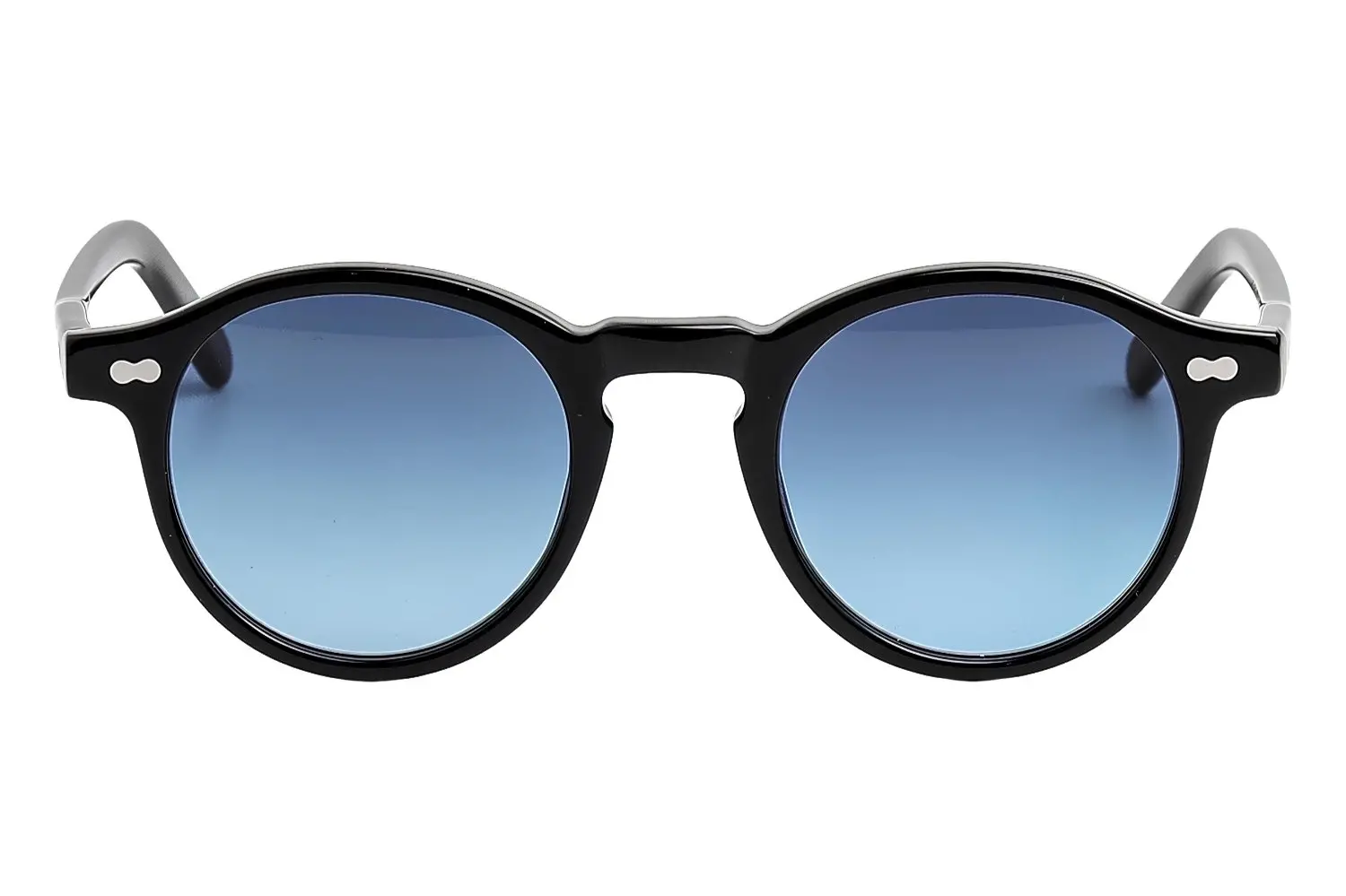 Moscot Miltzen Base 2 Sun 46 Black Denim Blue Lenses