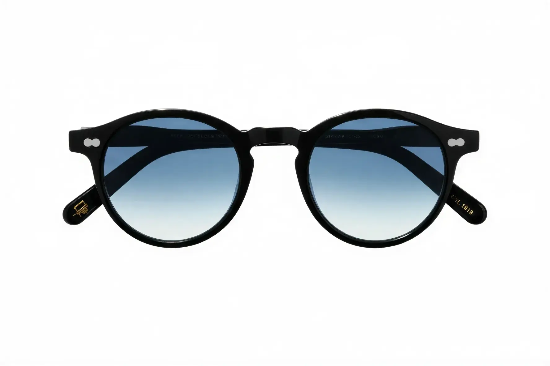 Moscot Miltzen Base 2 Sun 46 Black Denim Blue Lenses