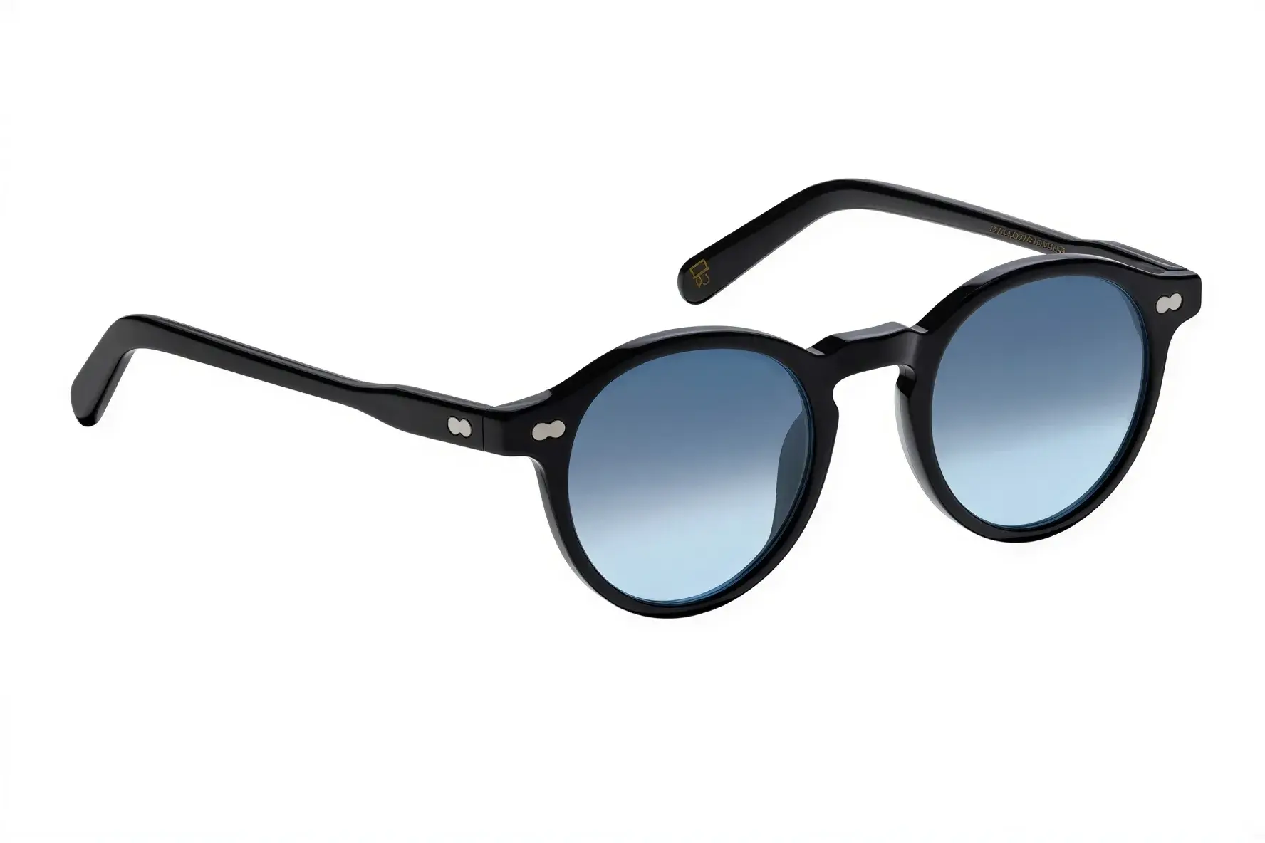 Moscot Miltzen Base 2 Sun Black 49 Denim Blue Lens
