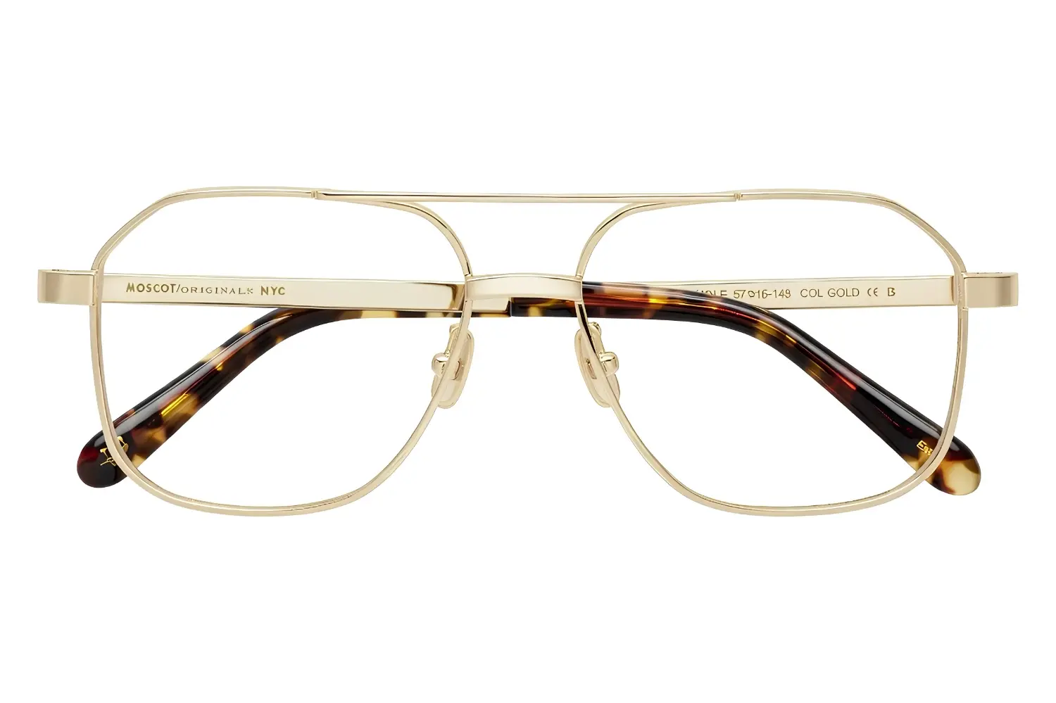 Moscot Mingle Sun 57 Gold Chestnut Fade