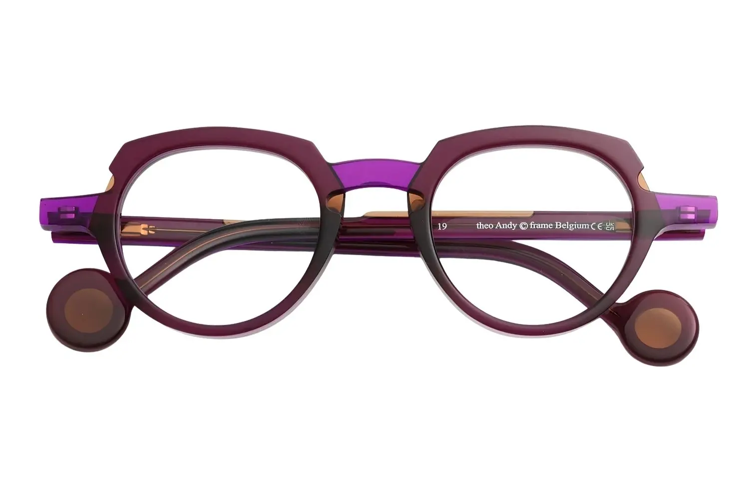 Theo Andy 019 Fluo Purple + Transparent Brown